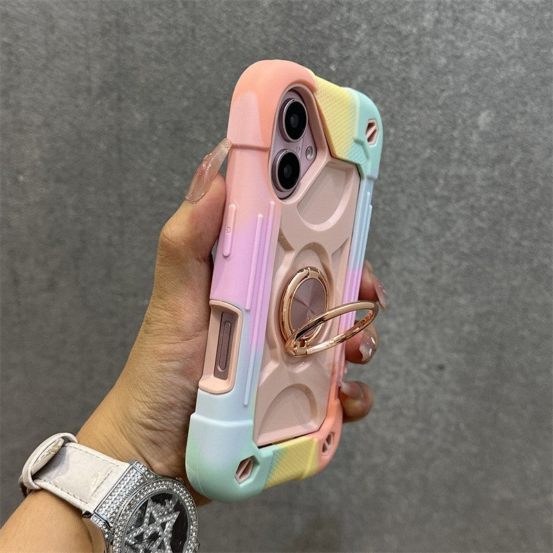 Luxury Heavy Duty Ring Holder Lanyard Case for iPhone 17 ProMax 16e PC TPU Armor