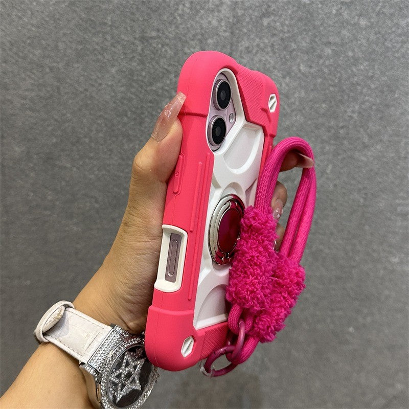 Luxury Heavy Duty Ring Holder Lanyard Case for iPhone 17 ProMax 16e PC TPU Armor