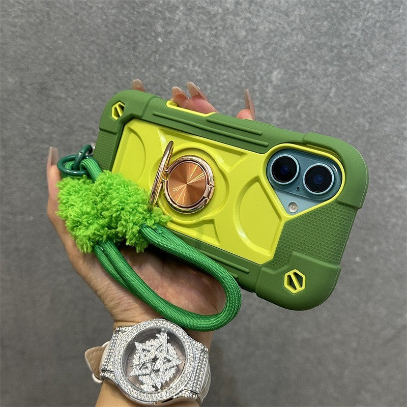 Luxury Heavy Duty Ring Holder Lanyard Case for iPhone 17 ProMax 16e PC TPU Armor