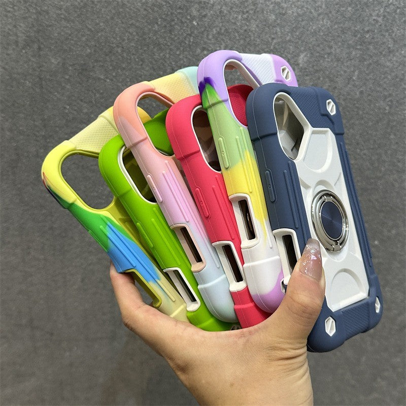 Luxury Heavy Duty Ring Holder Lanyard Case for iPhone 17 ProMax 16e PC TPU Armor