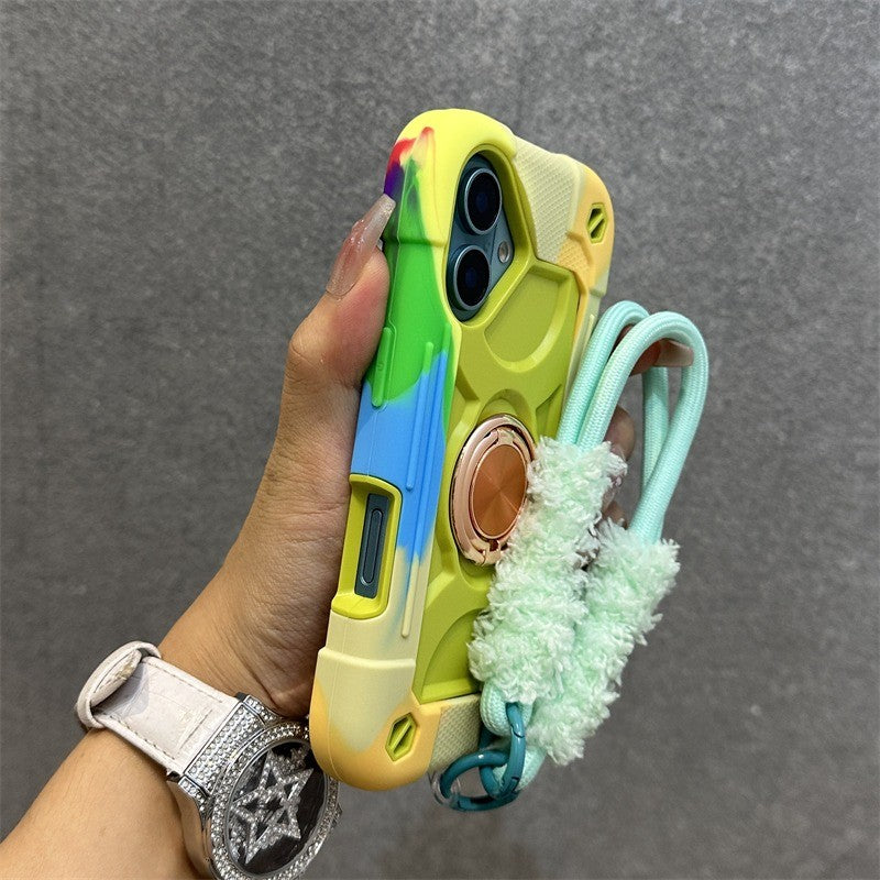 Luxury Heavy Duty Ring Holder Lanyard Case for iPhone 17 ProMax 16e PC TPU Armor